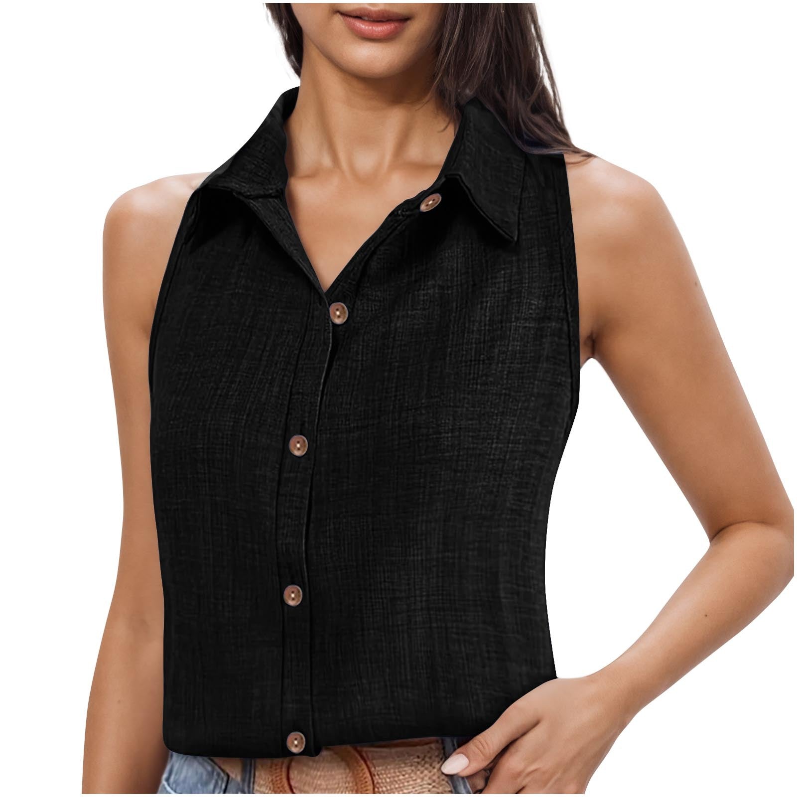 Women's Button Sleeveless Shirt