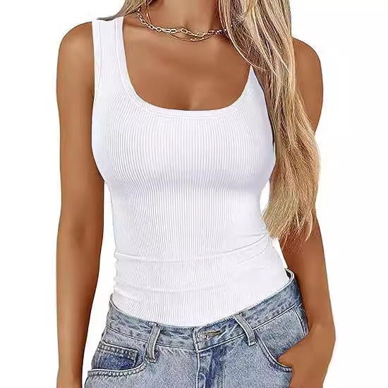 Women's Slim-fit Square-neck Sleeveless Top