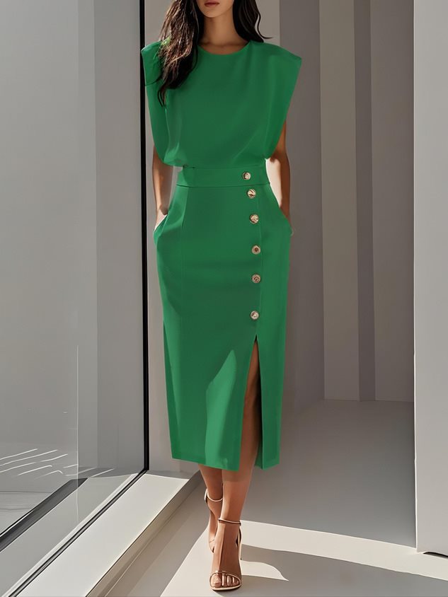 Women's Casual Sleeveless Summer Midi Dress