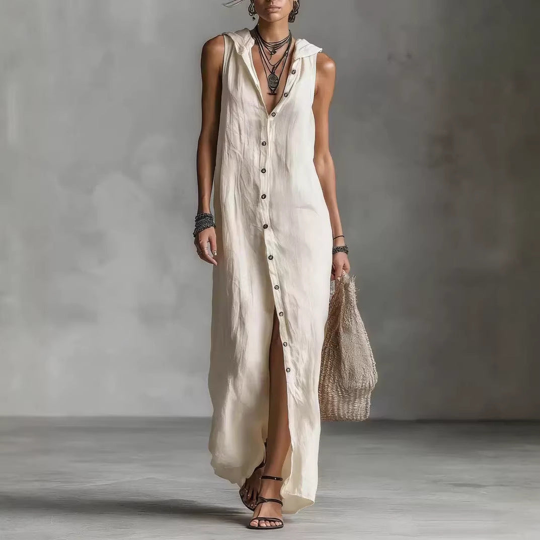 Women's Maxi Dress with Sleeveless Design