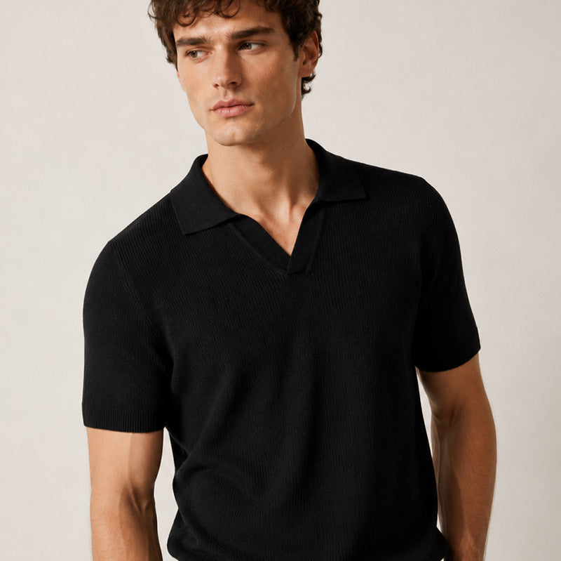Men's Breathable Linen Blend Polo Shirt