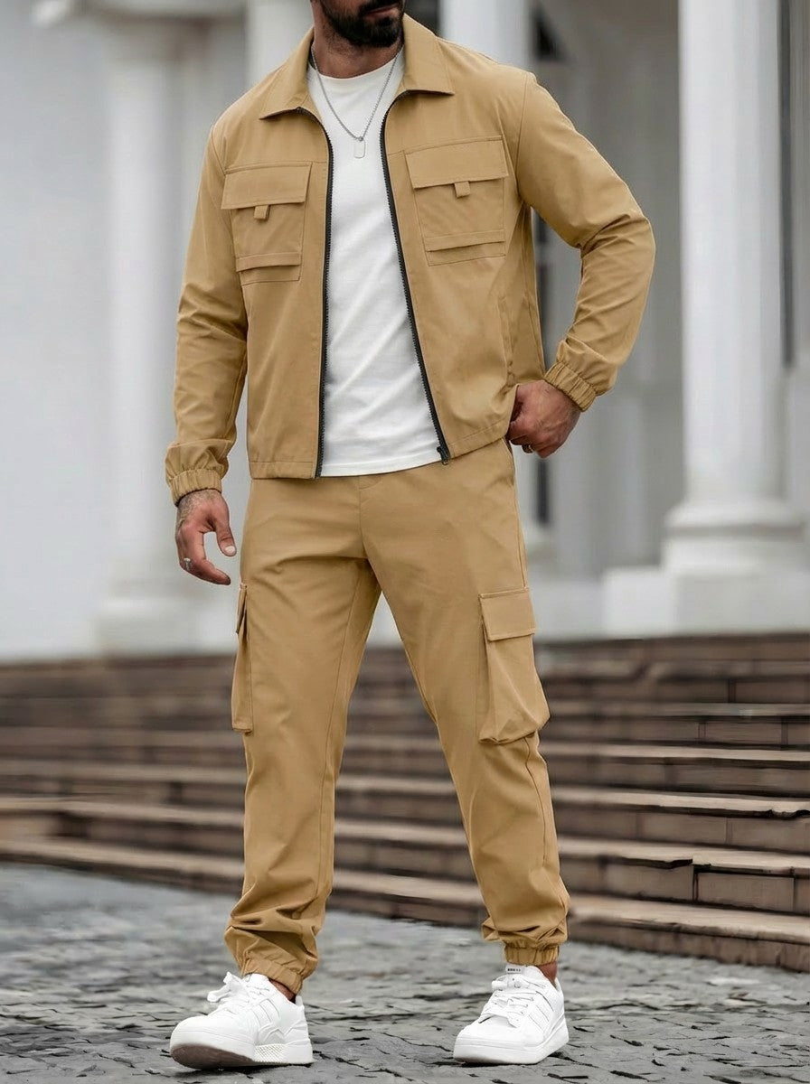 Mens Tactical Cargo Set with Jacket and Pants