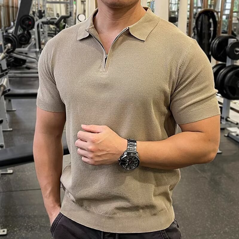 Men's Slim-Fit Short Sleeve Knit Shirt