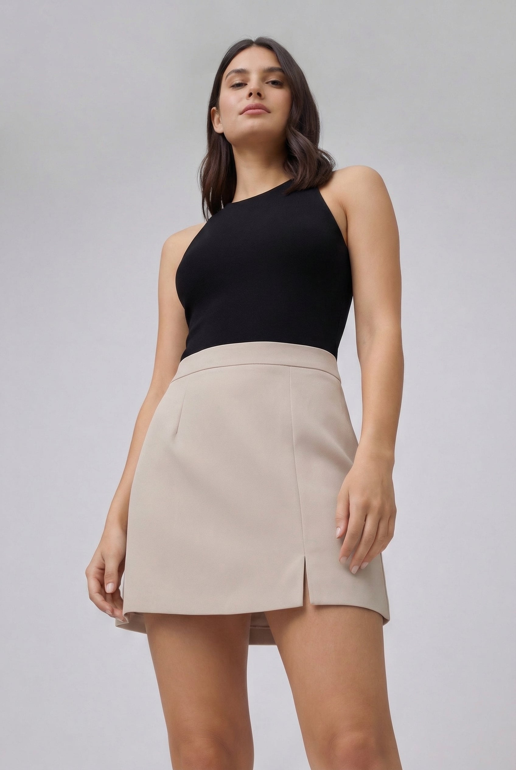 Women's Mini Skirt Elegant Back Zip Design