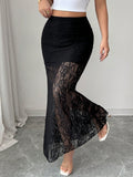 Women's Lace High Waist Sheath Cocktail Skirt