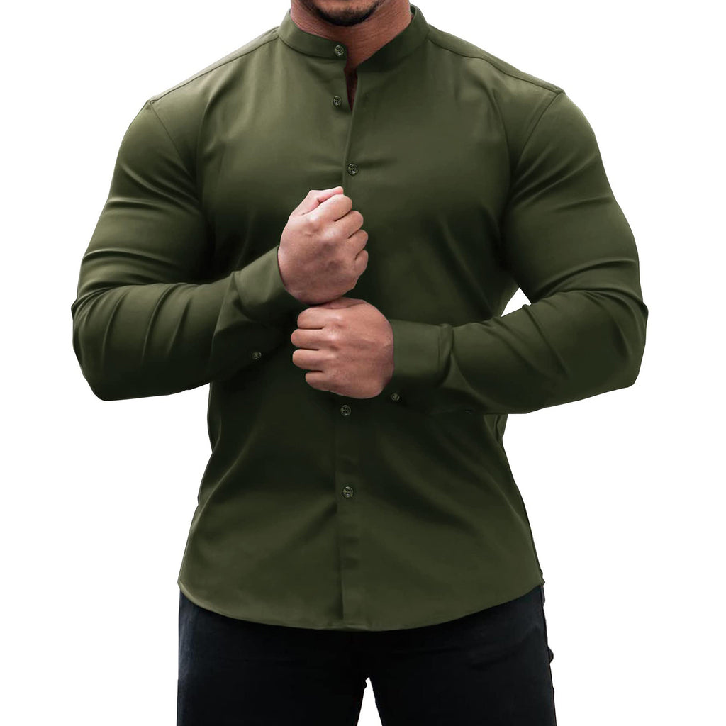 Men's Casual Button Down Long Sleeve Shirt