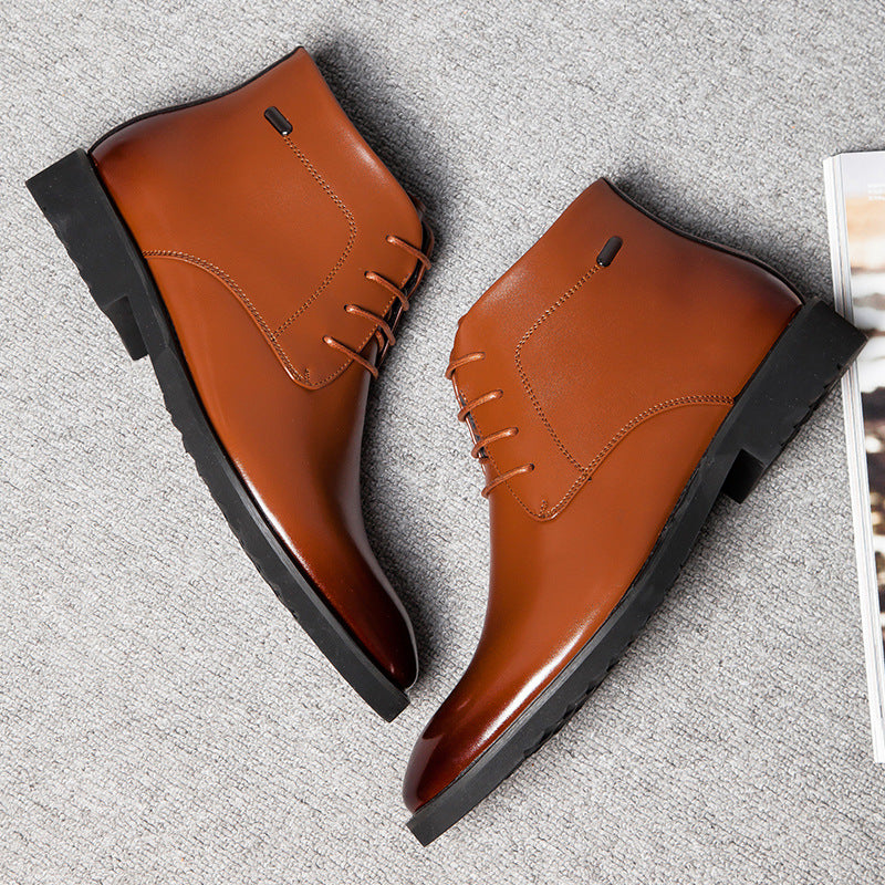 Men's Vintage Martin Boots with Low Heel & Non-Slip Sole