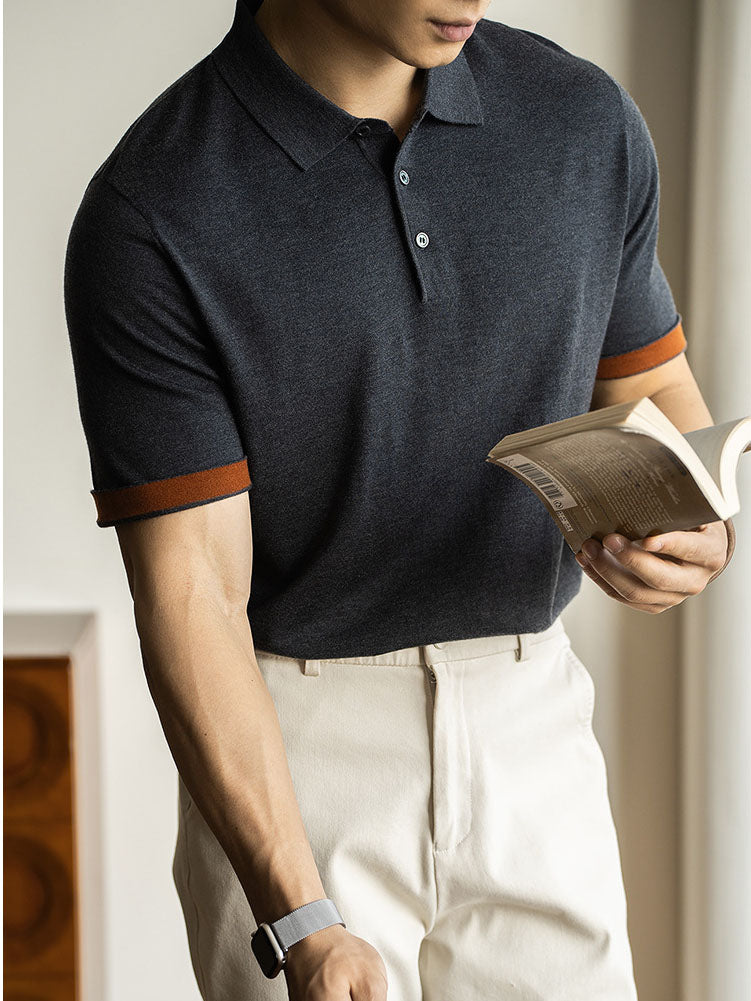 Mens Short Sleeve Polo Shirt with Modern Fit