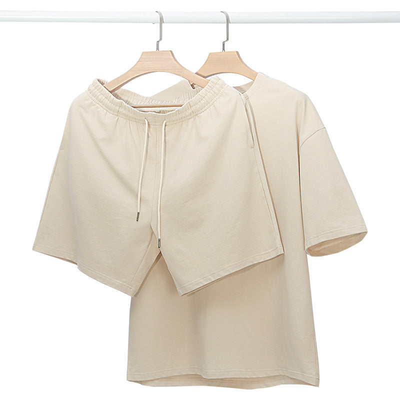 Women's Loungewear Set - Casual Short Sleeve T-shirt and Shorts
