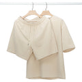Women's Loungewear Set - Casual Short Sleeve T-shirt and Shorts