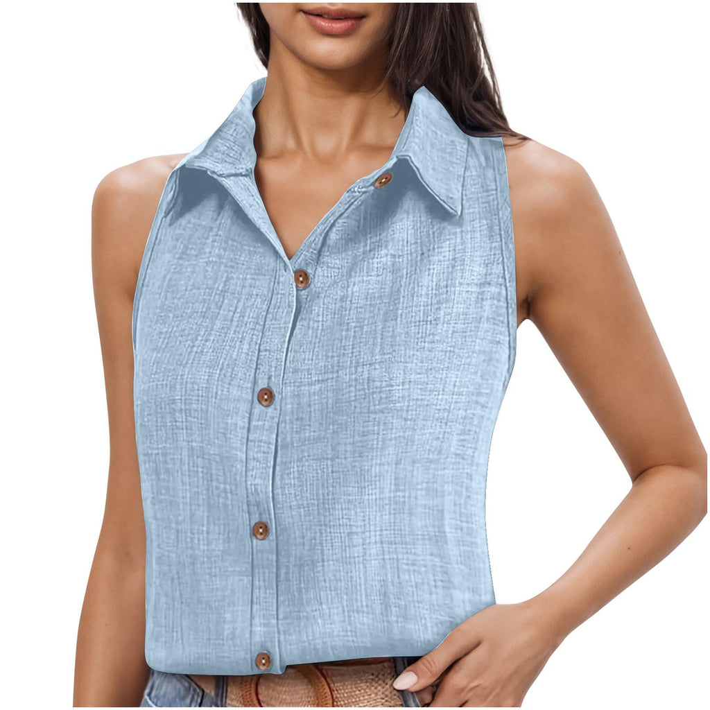 Women's Button Sleeveless Shirt