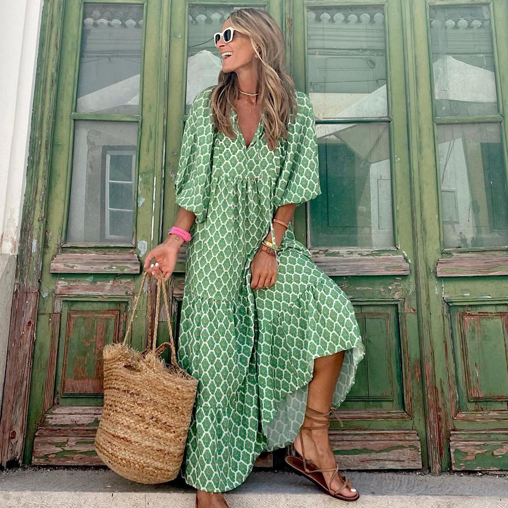 Women's Bohemian V-Neck Summer Dress