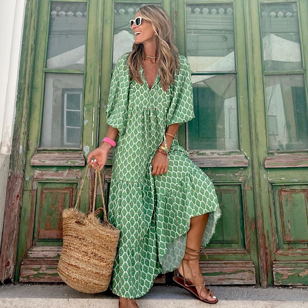 Women's Bohemian V-Neck Summer Dress