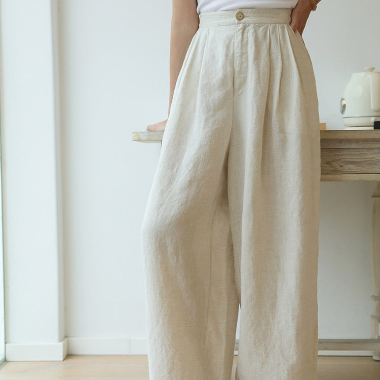 Womens High Waist Wide Leg Pants with Relaxed Fit