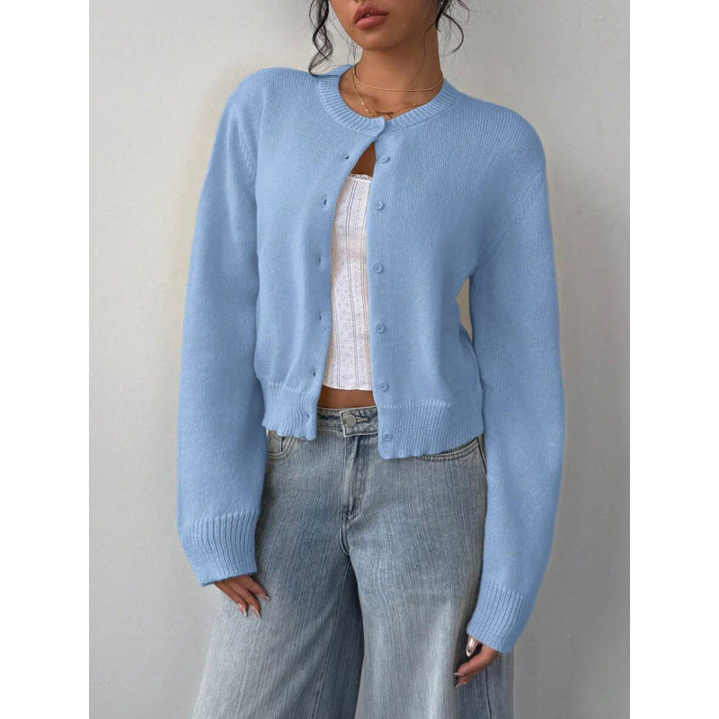 Women's Long Sleeved Knitted Cardigan