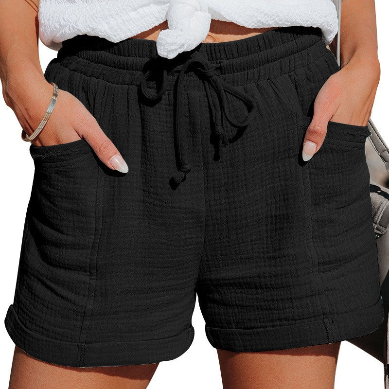 Women's High-Waisted Wide Leg Short Pants