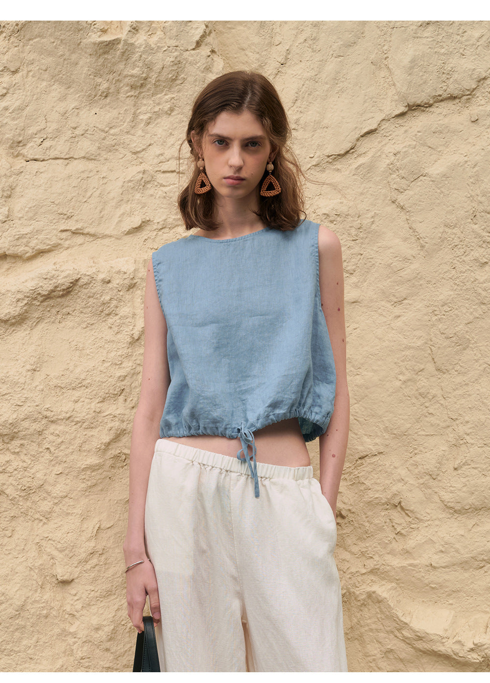 Women's Casual Sleeveless Drawstring Top