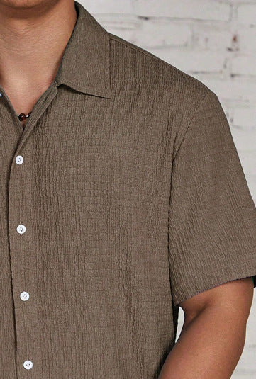 Men's Casual Short Sleeve Button-Up Shirt