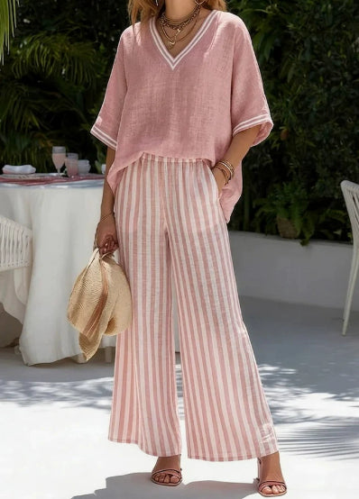 Women's Striped Casual Trousers Outfit