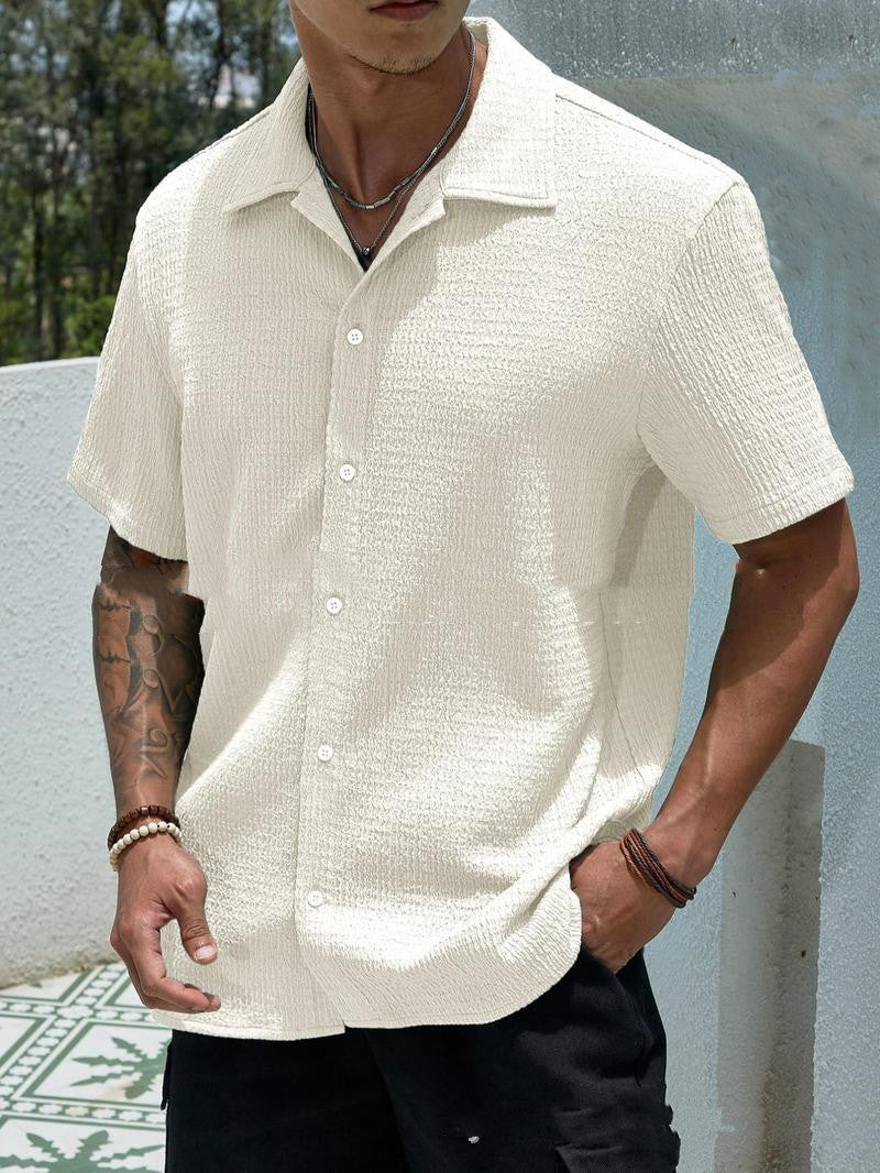 Men's Casual Short Sleeve Button-Up Shirt