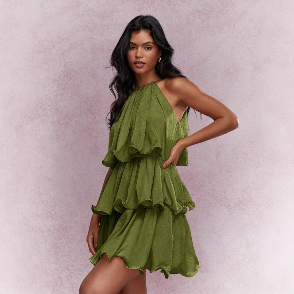 Women's Sleeveless Ruffled Midi Dress