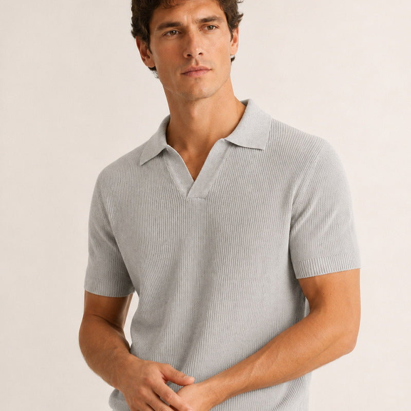 Men's Breathable Linen Blend Polo Shirt