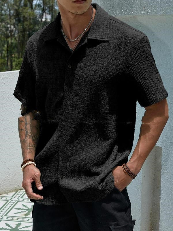 Men's Casual Short Sleeve Button-Up Shirt
