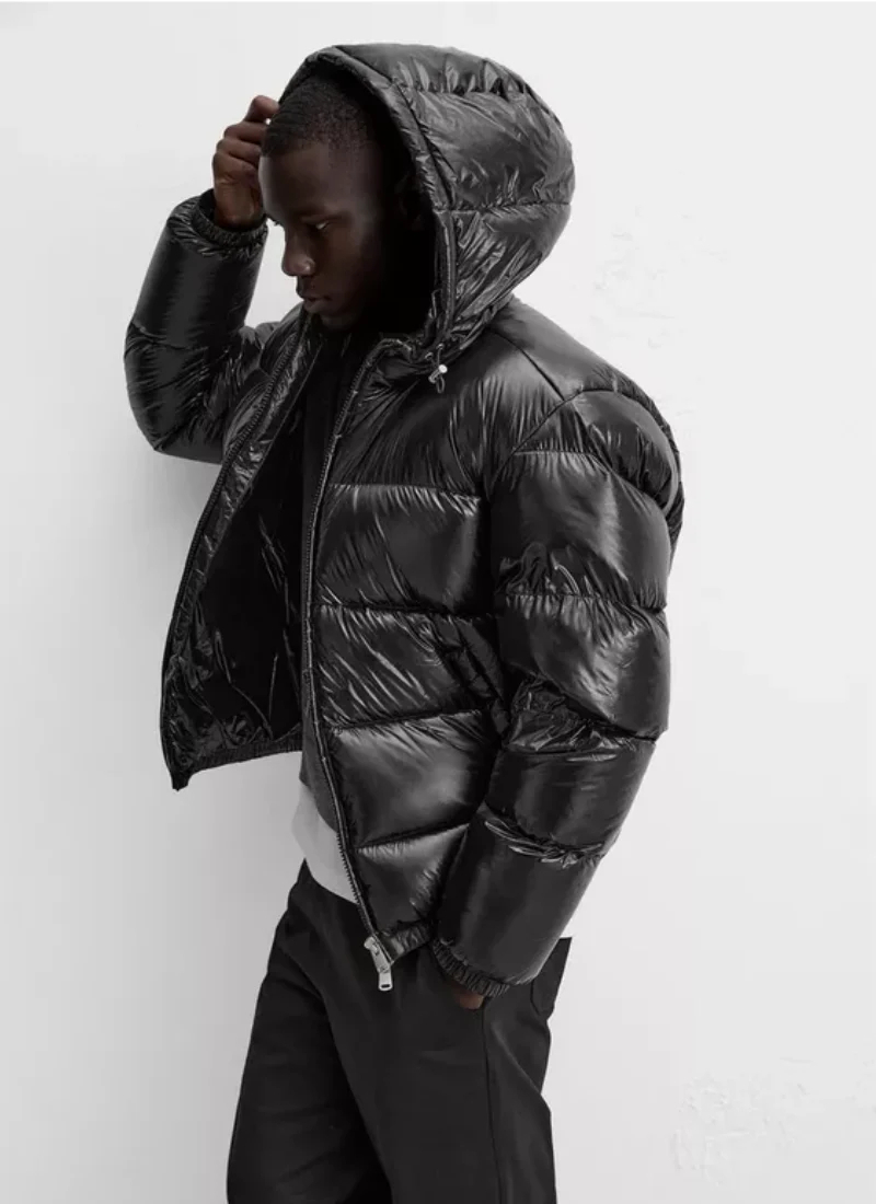 Men's Puffer Jacket – Quilted & Stylish with Warm Sherpa Lining