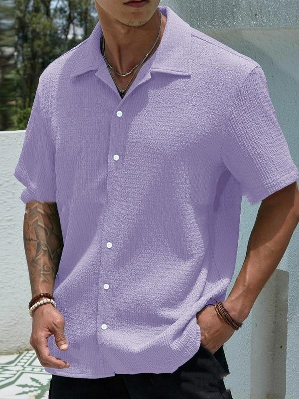 Men's Casual Short Sleeve Button-Up Shirt