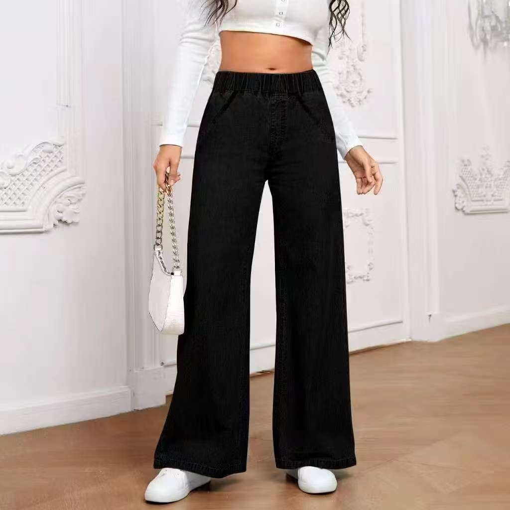 Women's Wide Leg Black Jeans
