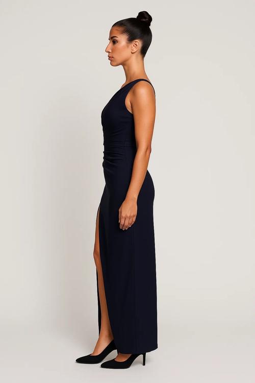 Women's Elegant Split Dress – Fitted Asymmetrical Design