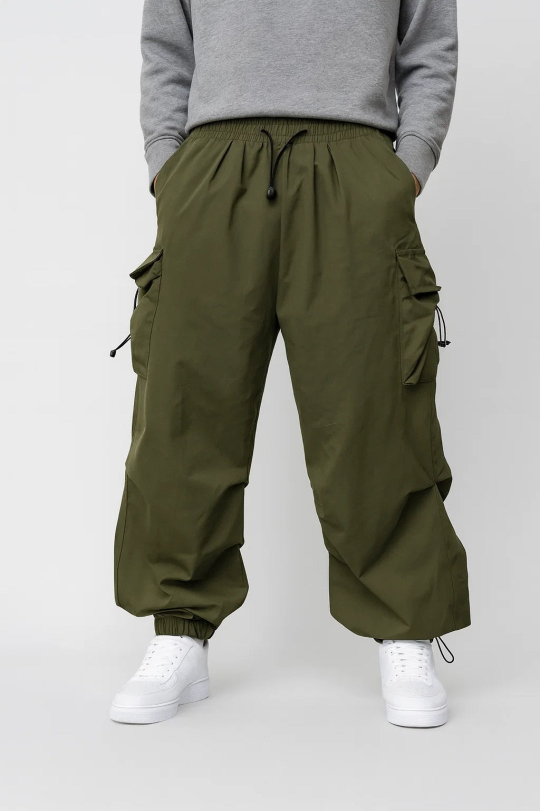 Men's Cargo Pants – Relaxed Fit with Drawstring and Adjustable Cuffs