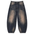 Men's Baggy Denim Jeans with Folded Hem