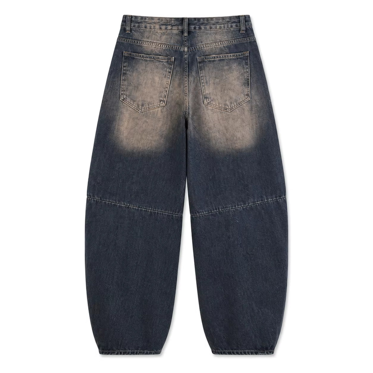 Men's Baggy Denim Jeans with Folded Hem