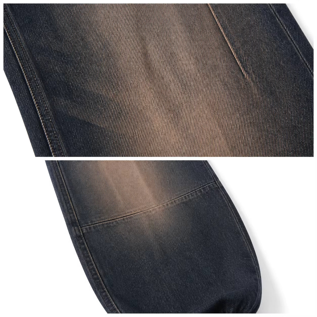 Men's Baggy Denim Jeans with Folded Hem