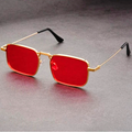 Men's Bold Rectangular Sunglasses in Metal Frame