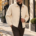 Men's Brushed Short Jacket Relaxed Fit Button Front