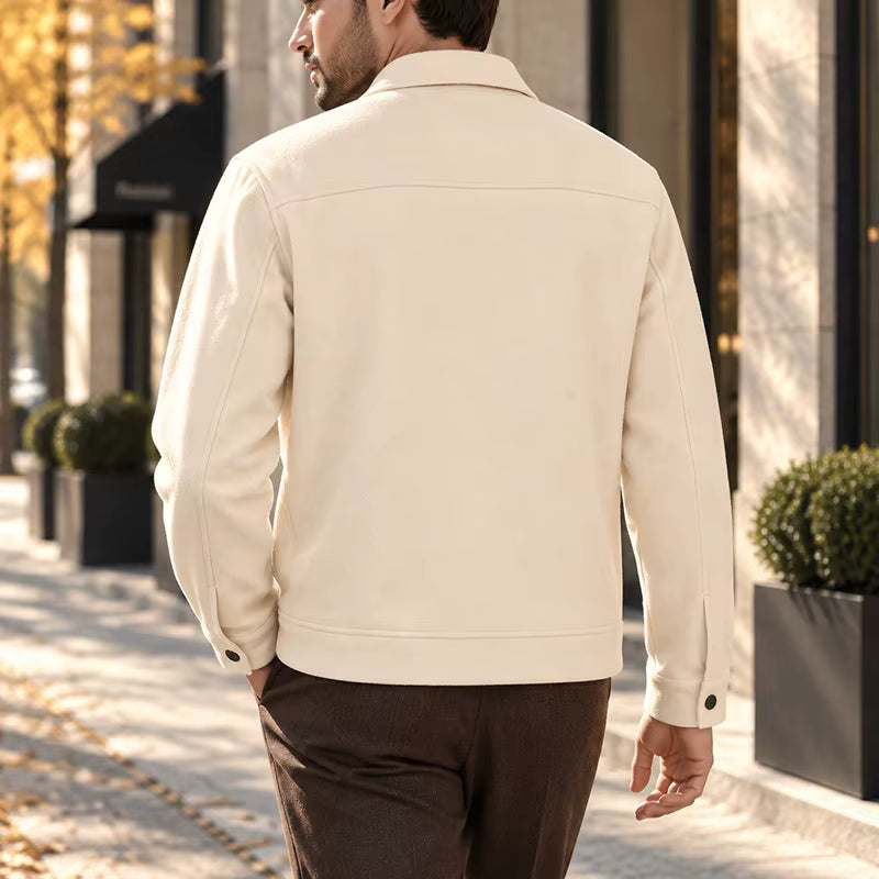 Men's Brushed Short Jacket Relaxed Fit Button Front