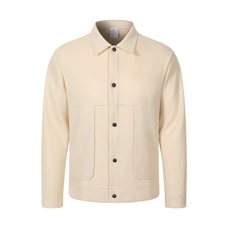 Men's Brushed Short Jacket Relaxed Fit Button Front