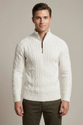 Men's Cable Knit Quarter Zip Sweater