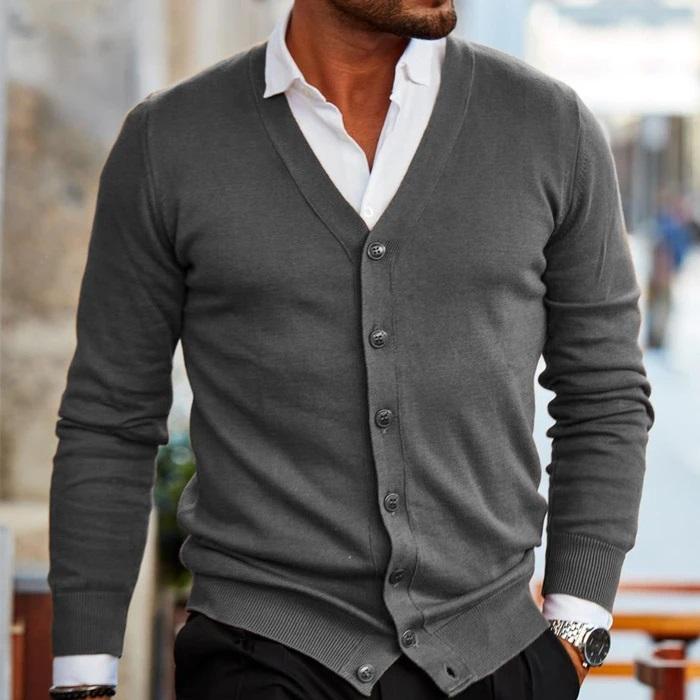Men's Cardigan – Elegant V-Neck Design for Stylish Layering and Comfort