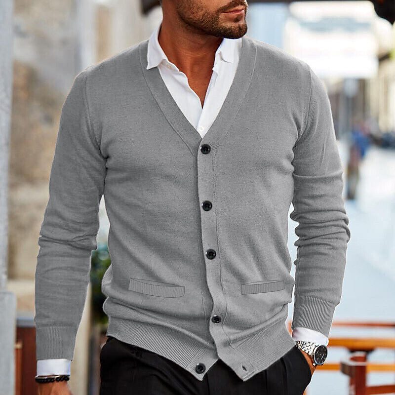 Men's Cardigan – Elegant V-Neck Design for Stylish Layering and Comfort