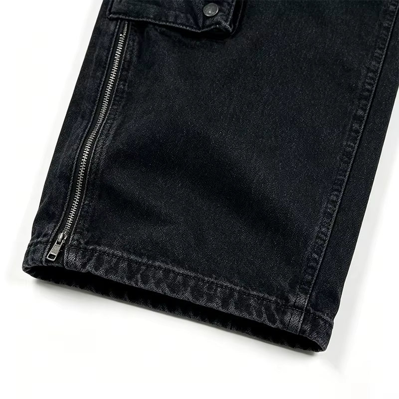 Men's Cargo Jeans Straight Leg Loose Fit with Pockets