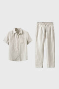 Men's Casual 2 Piece Set - Shirt and Drawstring Pants