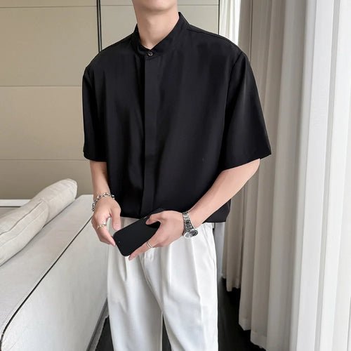Men's Casual Ice Silk Shirt Lightweight Slim Fit Summer Style