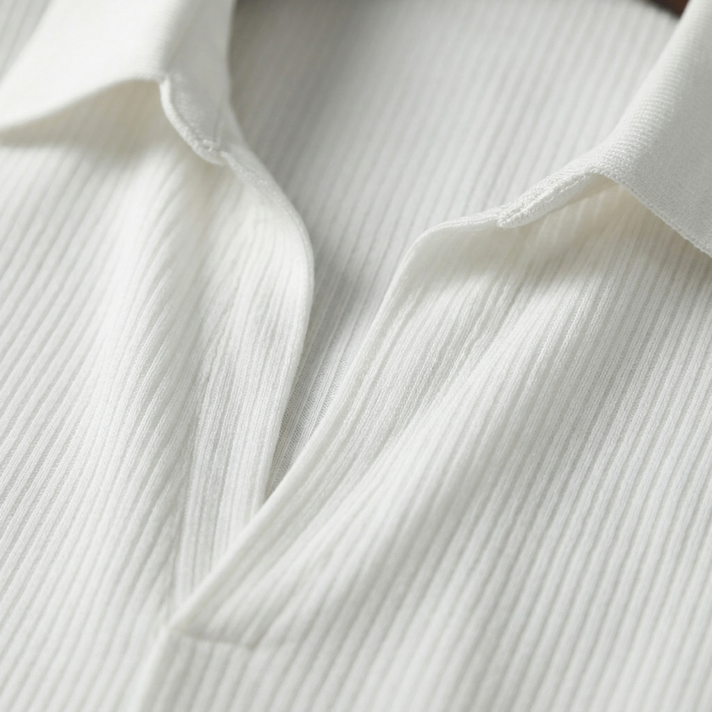 Men's Casual Short Sleeve Ribbed Polo