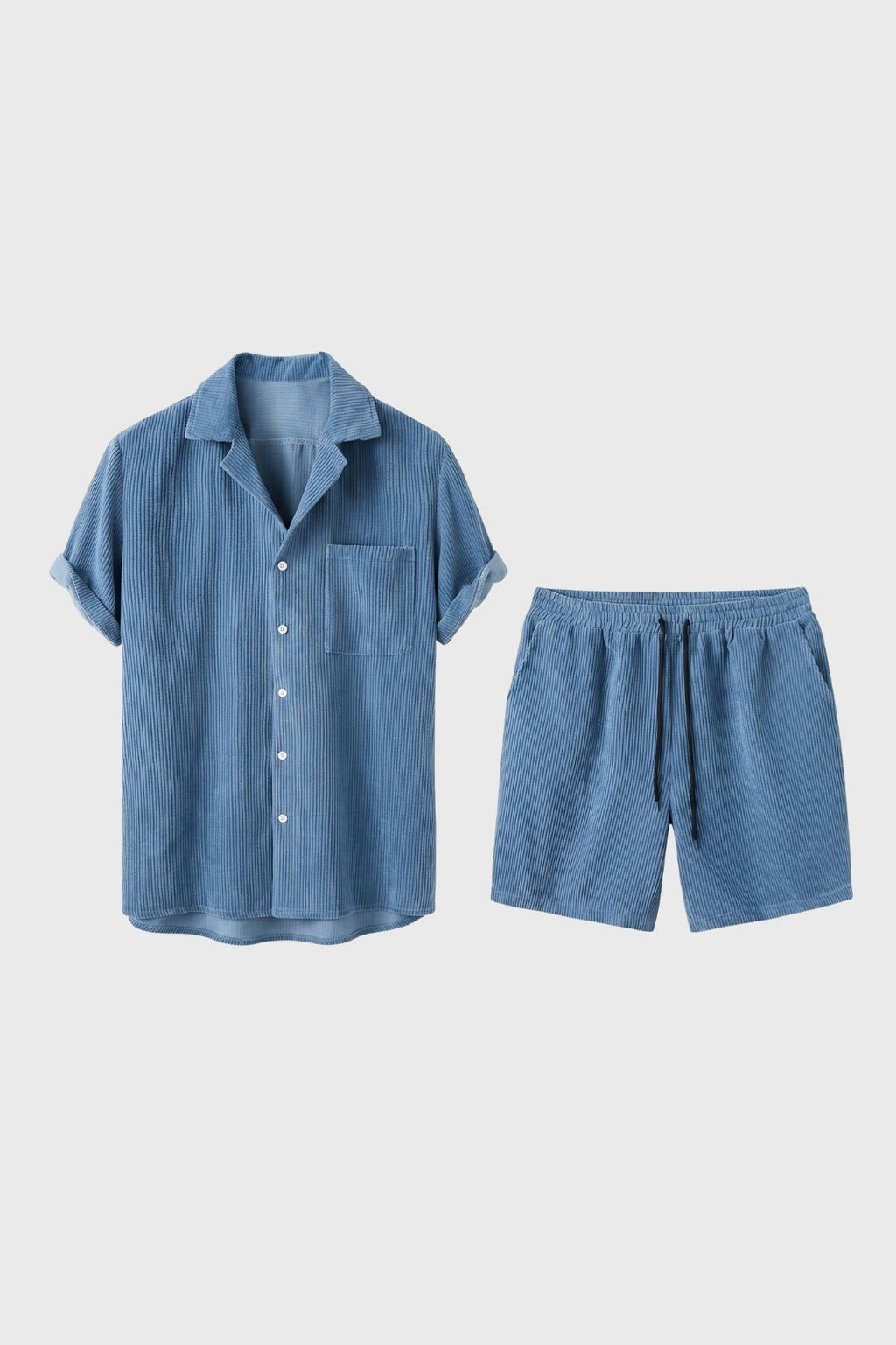Men's Casual Short Sleeve Shirt and Shorts Set