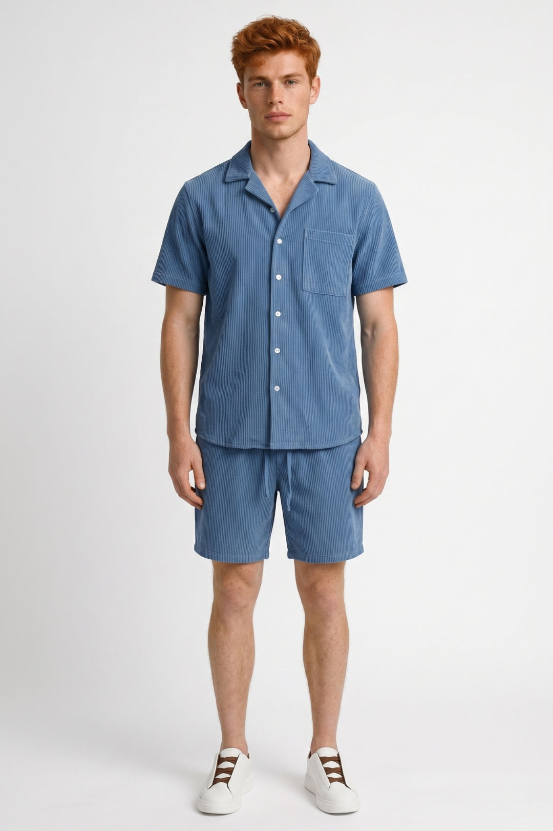 Men's Casual Short Sleeve Shirt and Shorts Set