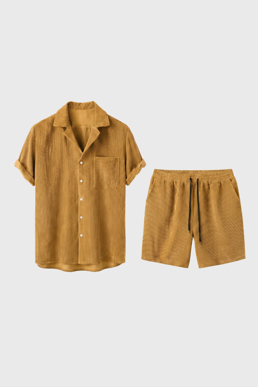 Men's Casual Short Sleeve Shirt and Shorts Set