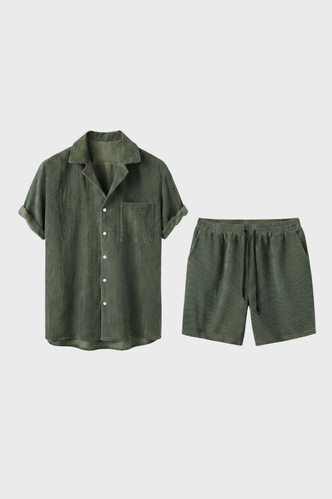 Men's Casual Short Sleeve Shirt and Shorts Set